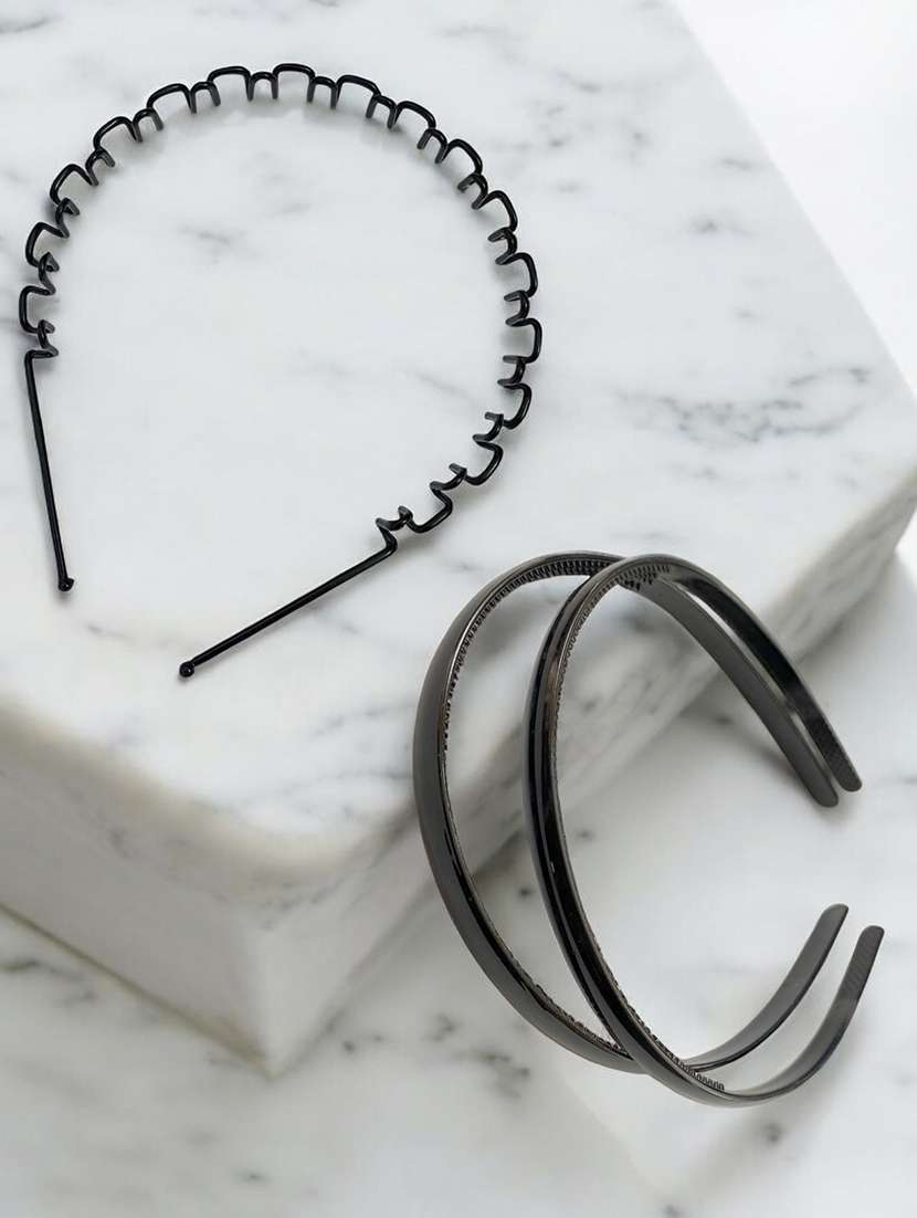 pack of 2 black spiral hair bands - 22052062 -  Standard Image - 1