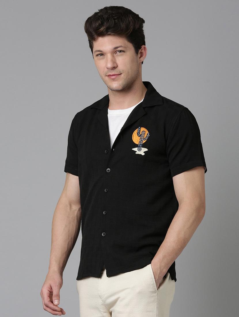 men solid short sleeve regular fit shirt - 22052071 - Standard Image - 1