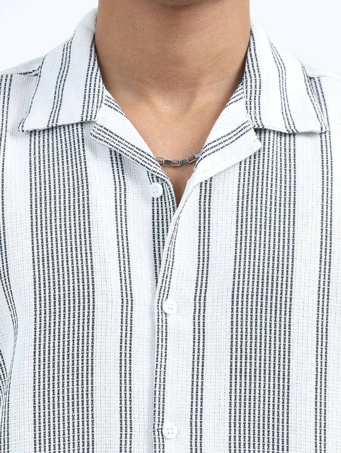 men cuban collar short sleeve loose fit shirt - 22052093 -  Standard Image - 4