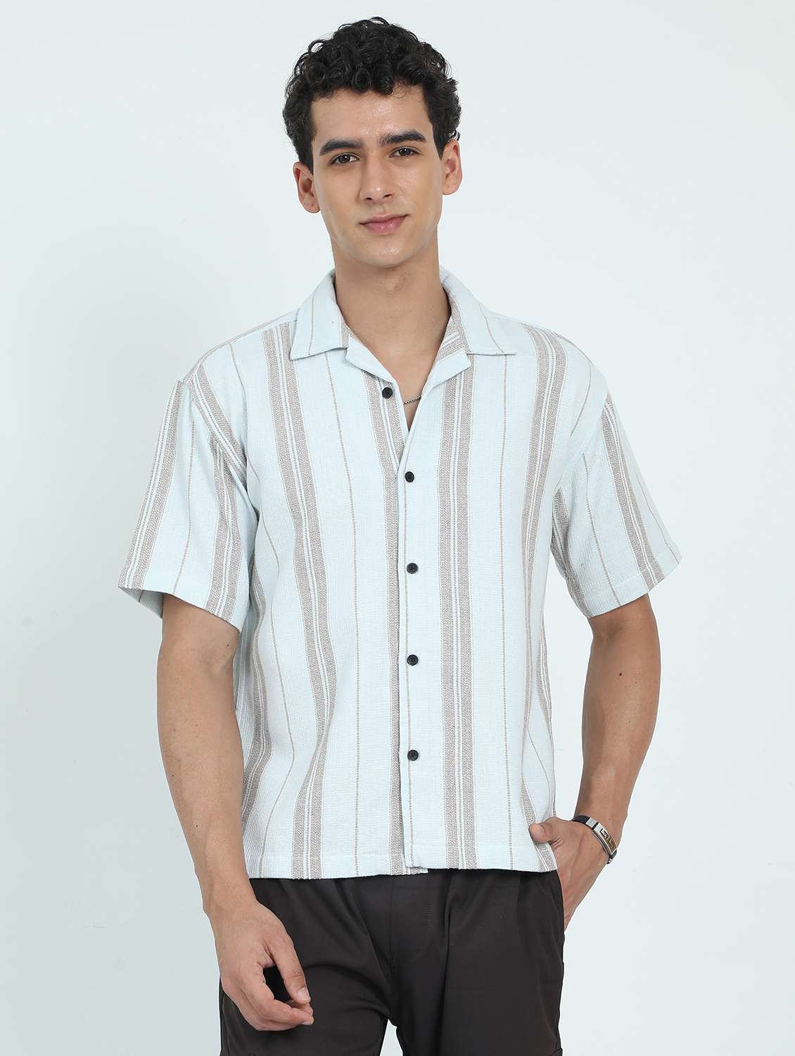 men striped short sleeve regular fit t-shirt - 22052106 -  Standard Image - 1