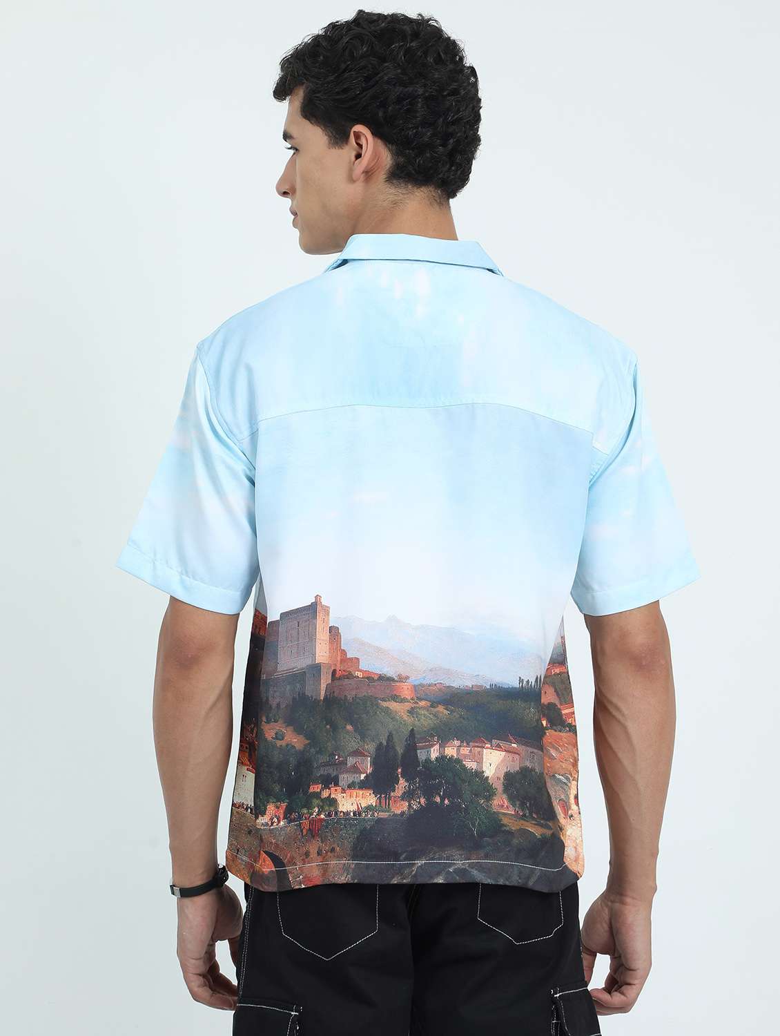 men printed short sleeve regular fit shirt - 22052109 -  Standard Image - 4