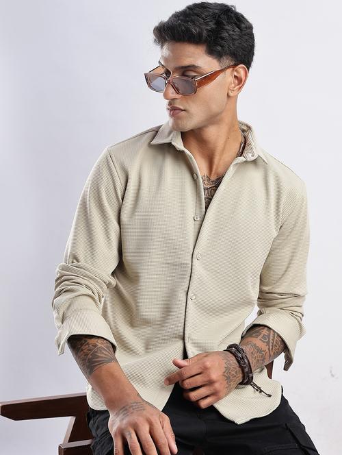 men solid collared long sleeve regular fit shirt - 22052146 - Standard Image - 0