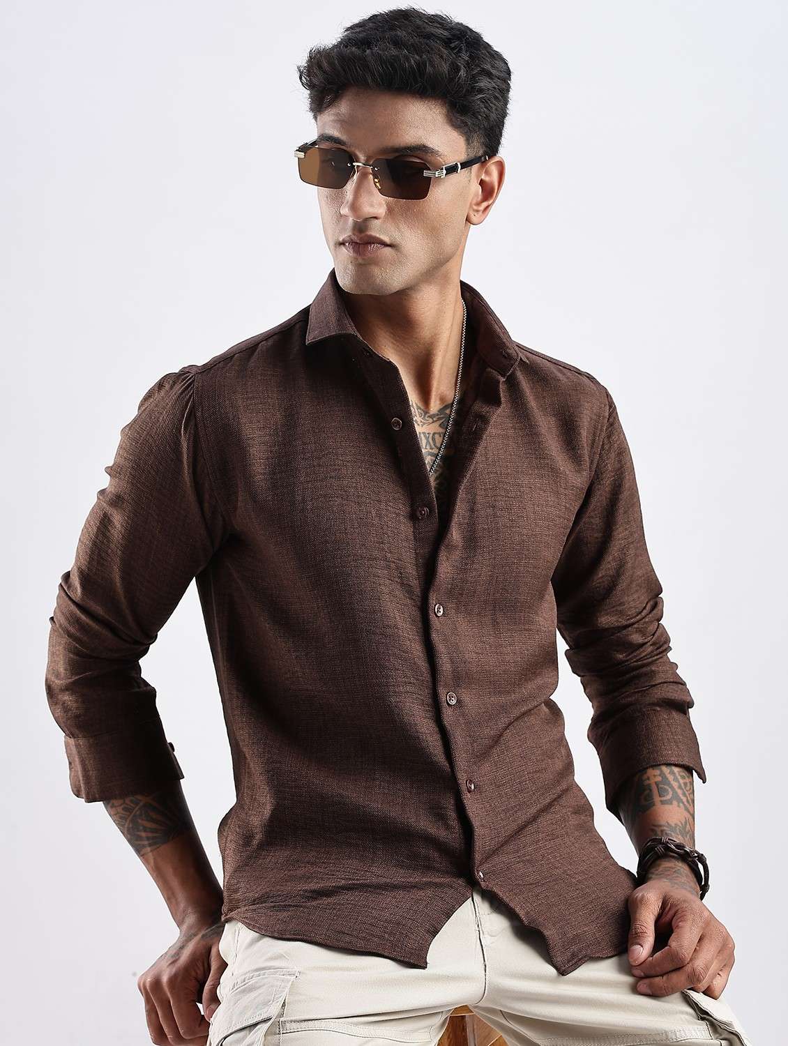 men solid long sleeve regular fit t-shirt