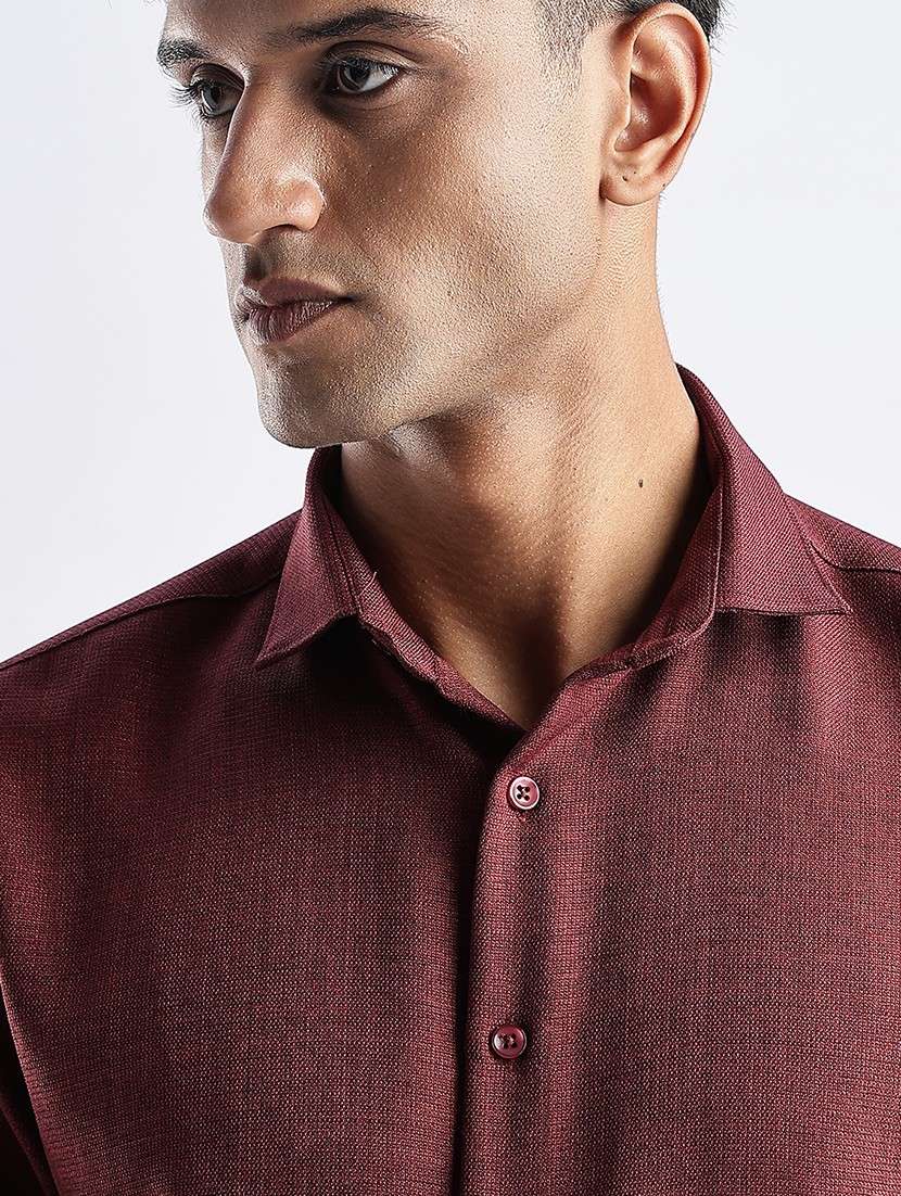 men solid collared long sleeve regular fit shirt - 22052152 -  Standard Image - 4