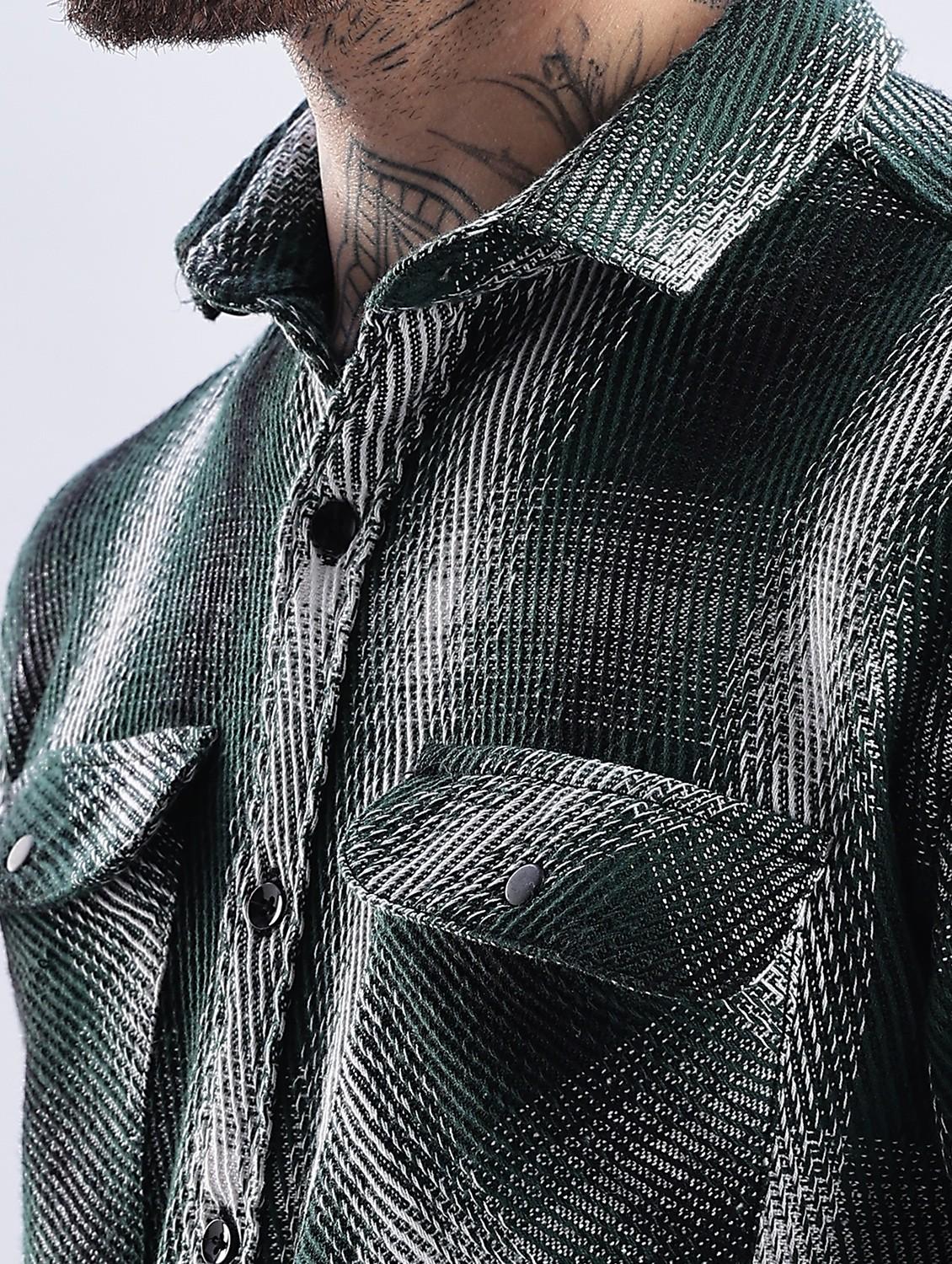 olive rayon casual shirt - 22052163 - Standard Image - 4