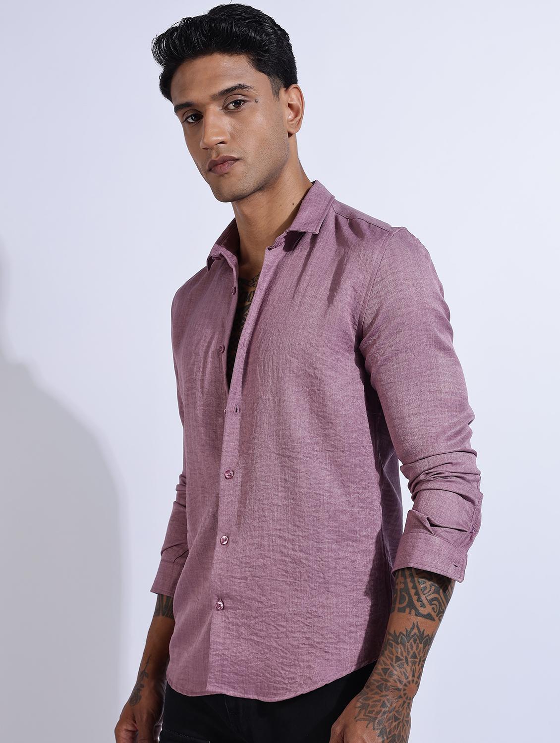 men solid collared long sleeve regular fit shirt - 22052189 - Standard Image - 1