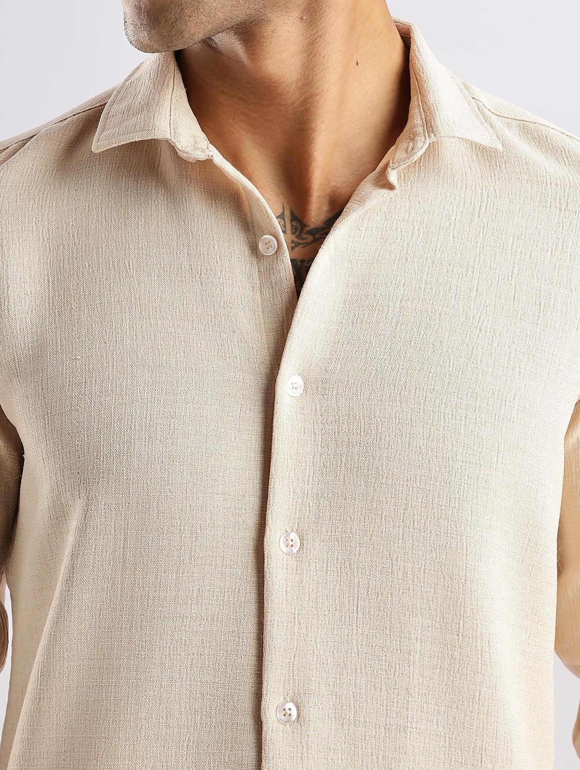 men solid collared long sleeve regular fit shirt - 22052196 - Standard Image - 4