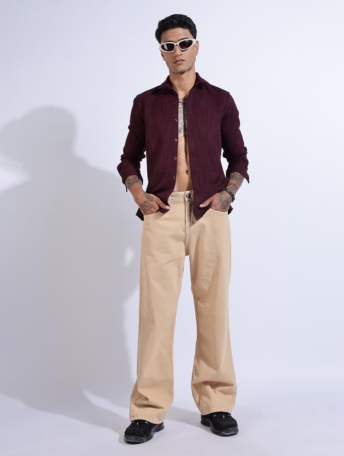 men solid collared long sleeve regular fit shirt - 22052198 - Standard Image - 4