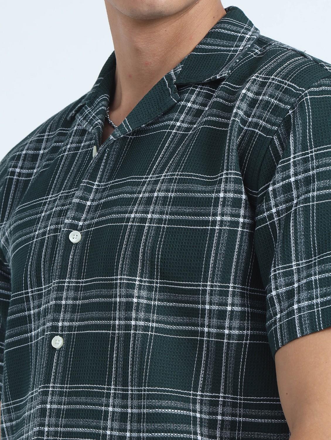 men checkered short sleeve regular fit shirt - 22052227 - Standard Image - 4