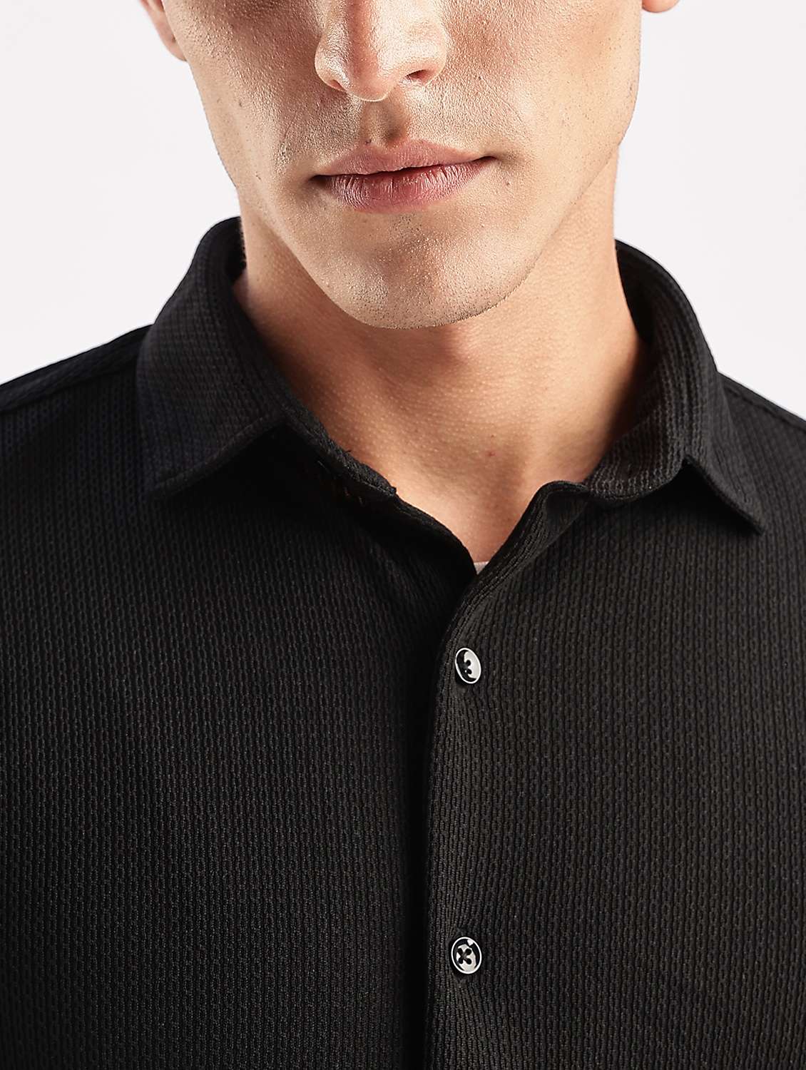 men solid collared long sleeve regular fit shirt - 22052233 - Standard Image - 4
