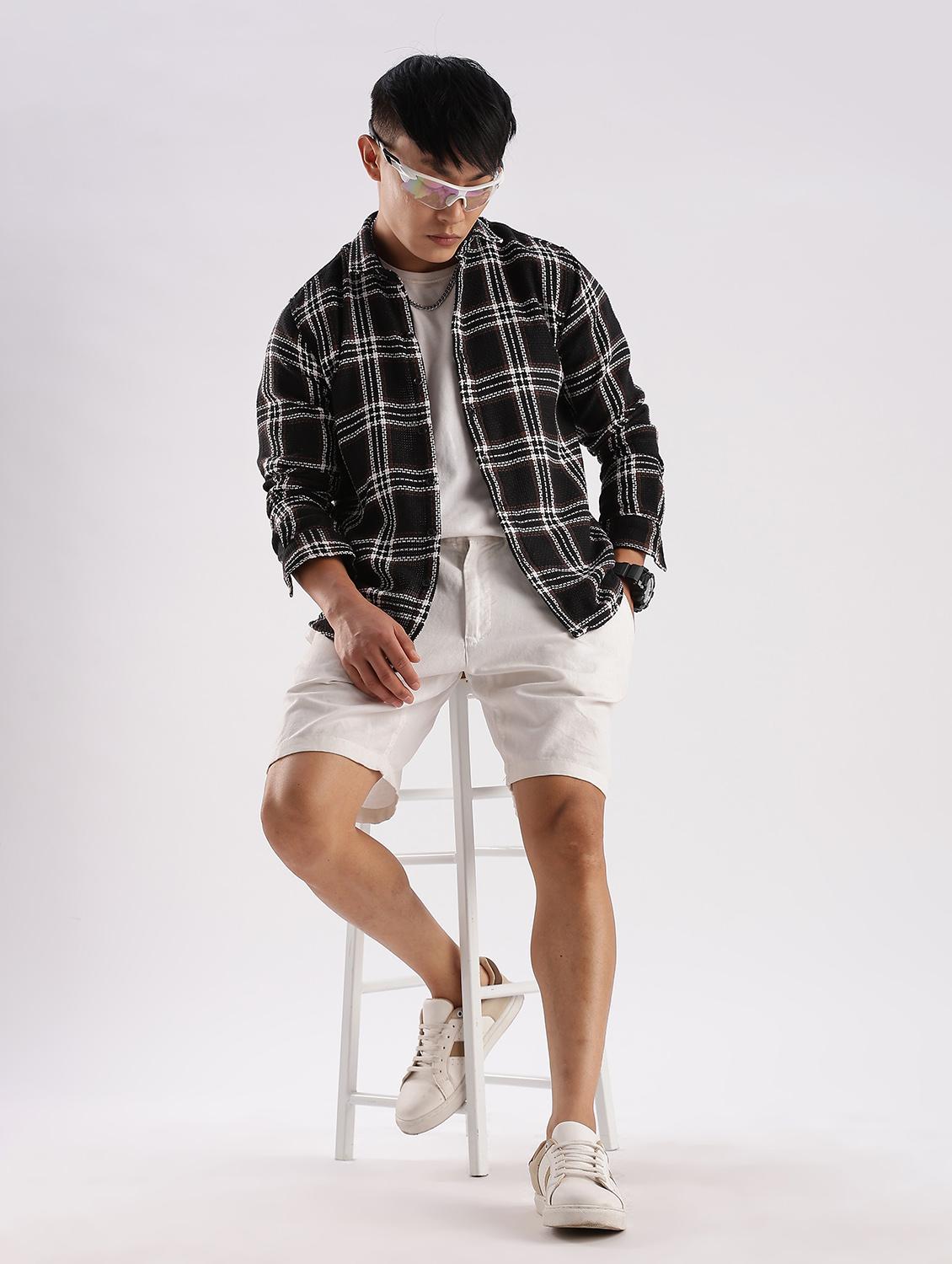 men checkered collared long sleeve regular fit shirt - 22052249 - Standard Image - 4