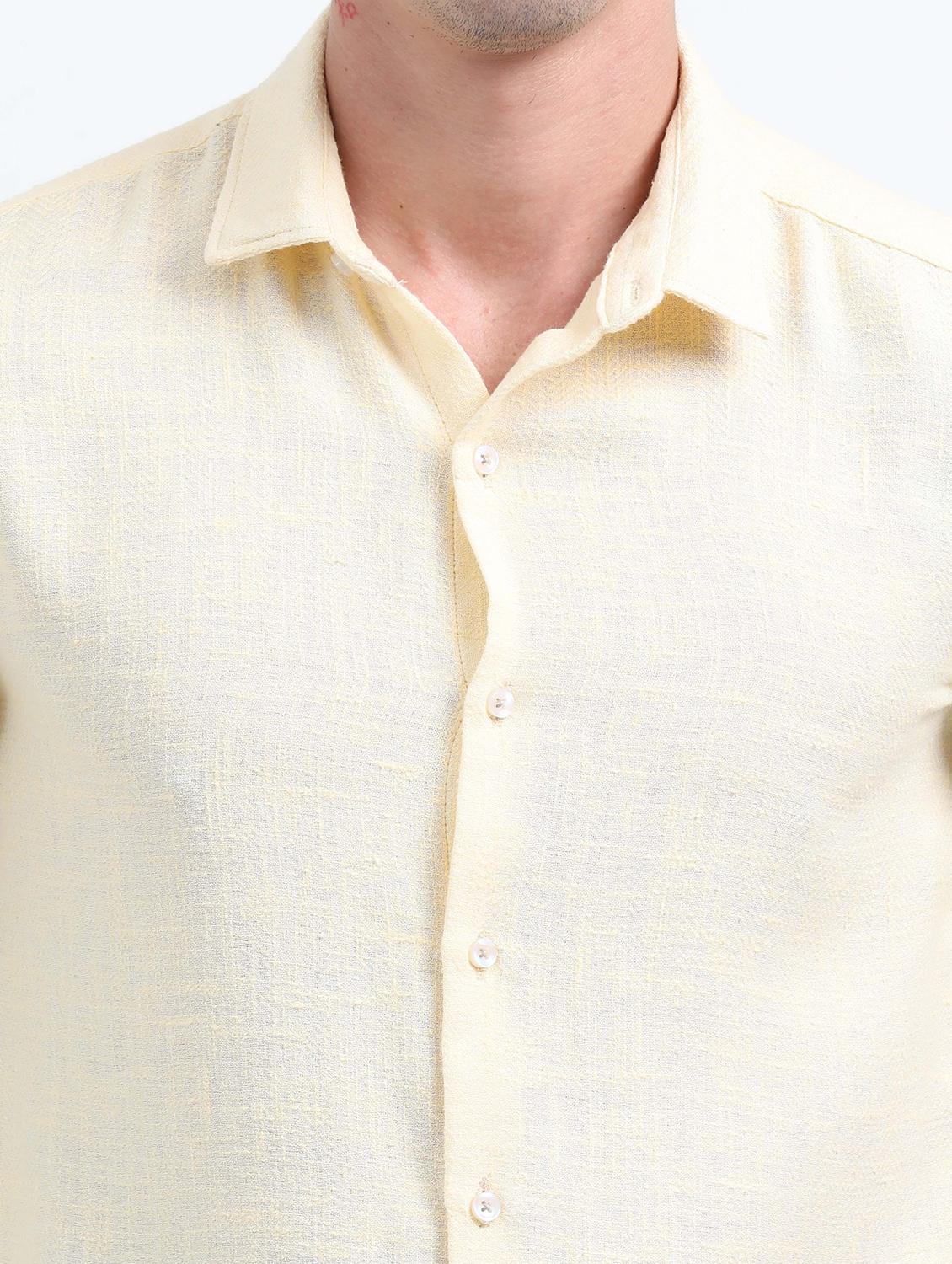 men solid collared short sleeve regular fit shirt - 22052250 - Standard Image - 4