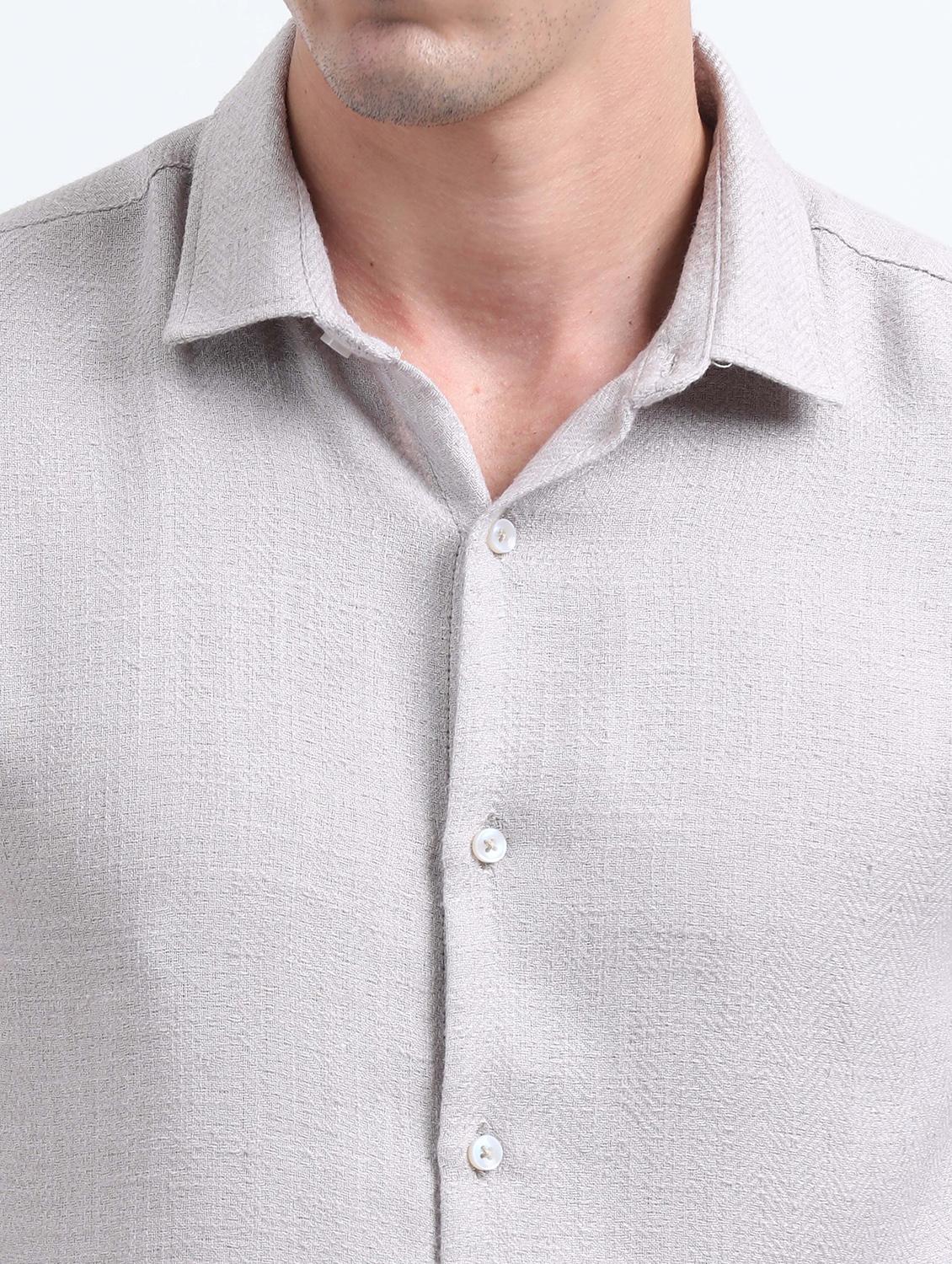 men solid collared long sleeve regular fit shirt - 22052251 - Standard Image - 4