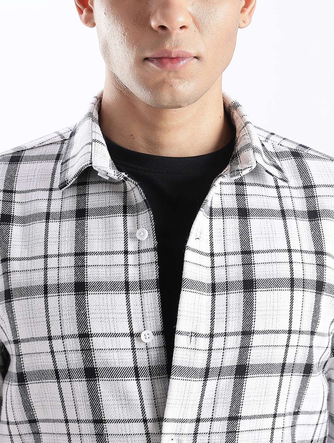 men checkered collared long sleeve regular fit shirt - 22052261 -  Standard Image - 4