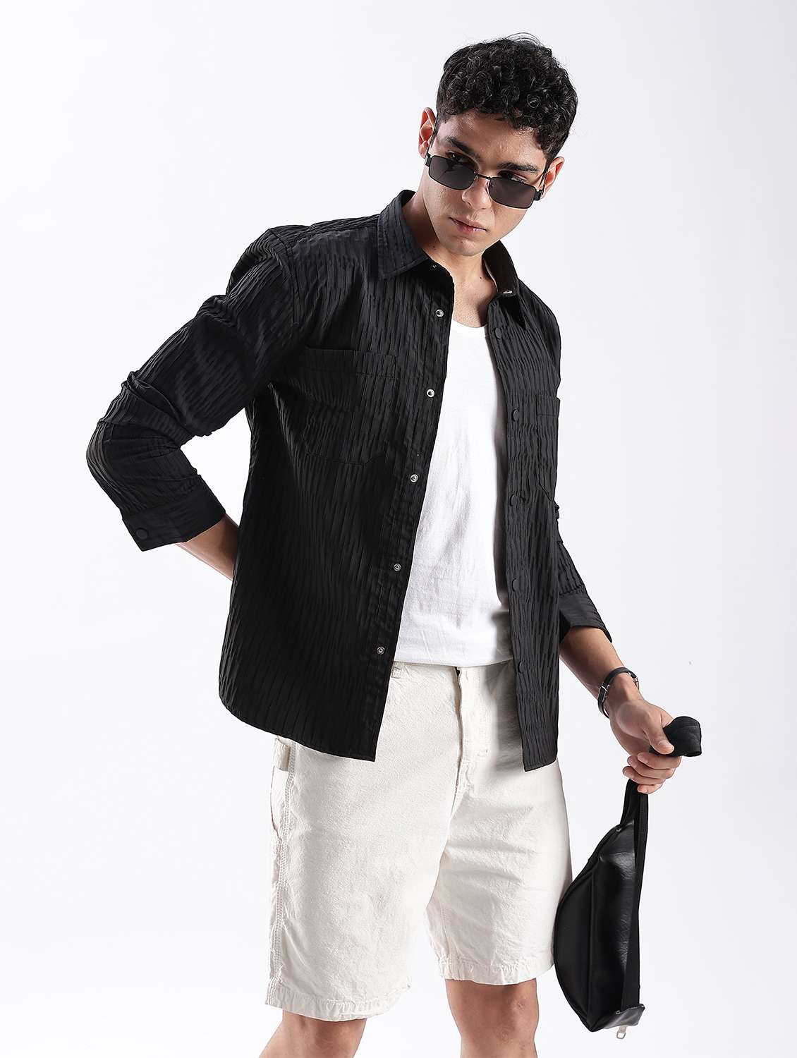 men checkered collared long sleeve regular fit shirt