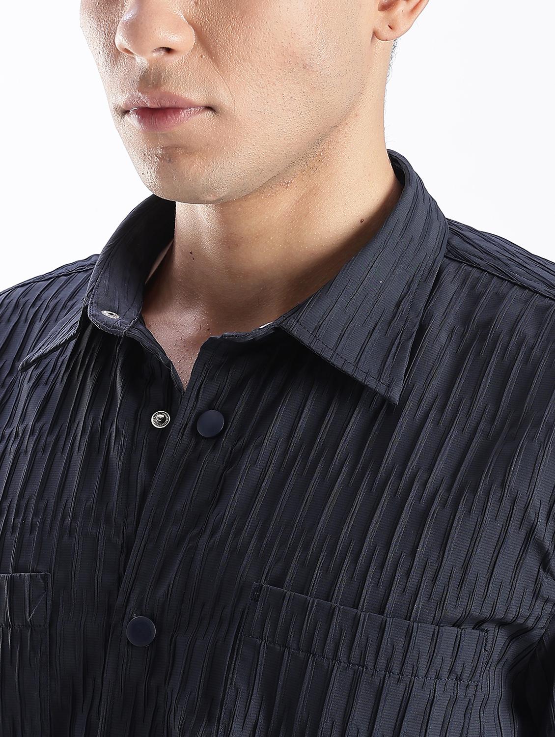 men solid collared long sleeve regular fit shirt - 22052267 - Standard Image - 4
