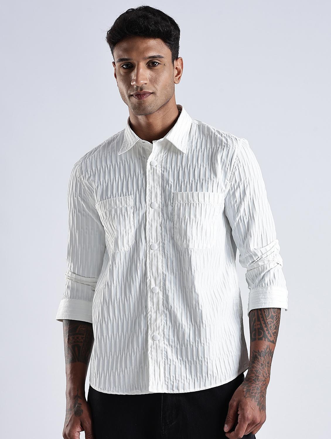 men solid collared long sleeve regular fit shirt - 22052270 - Standard Image - 1