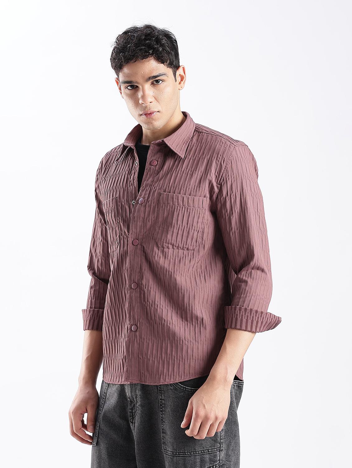 men solid collared long sleeve regular fit shirt - 22052271 - Standard Image - 1