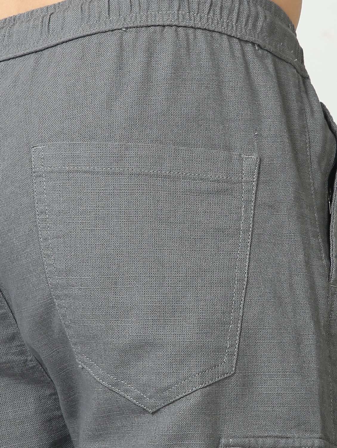 men solid mid rise regular fit cargo - 22052293 -  Standard Image - 6