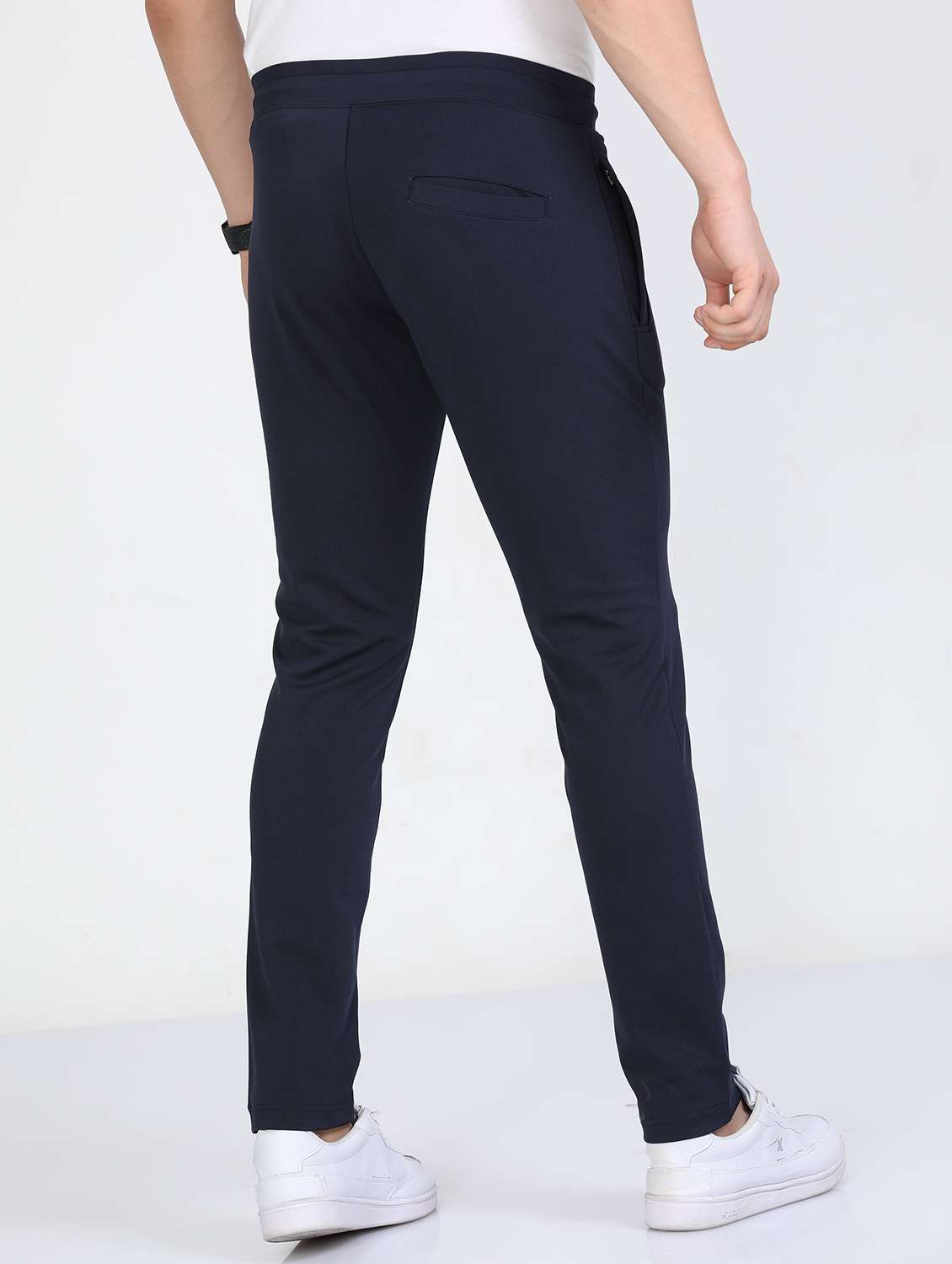 men solid mid rise slim fit track pant - 22052325 - Standard Image - 4