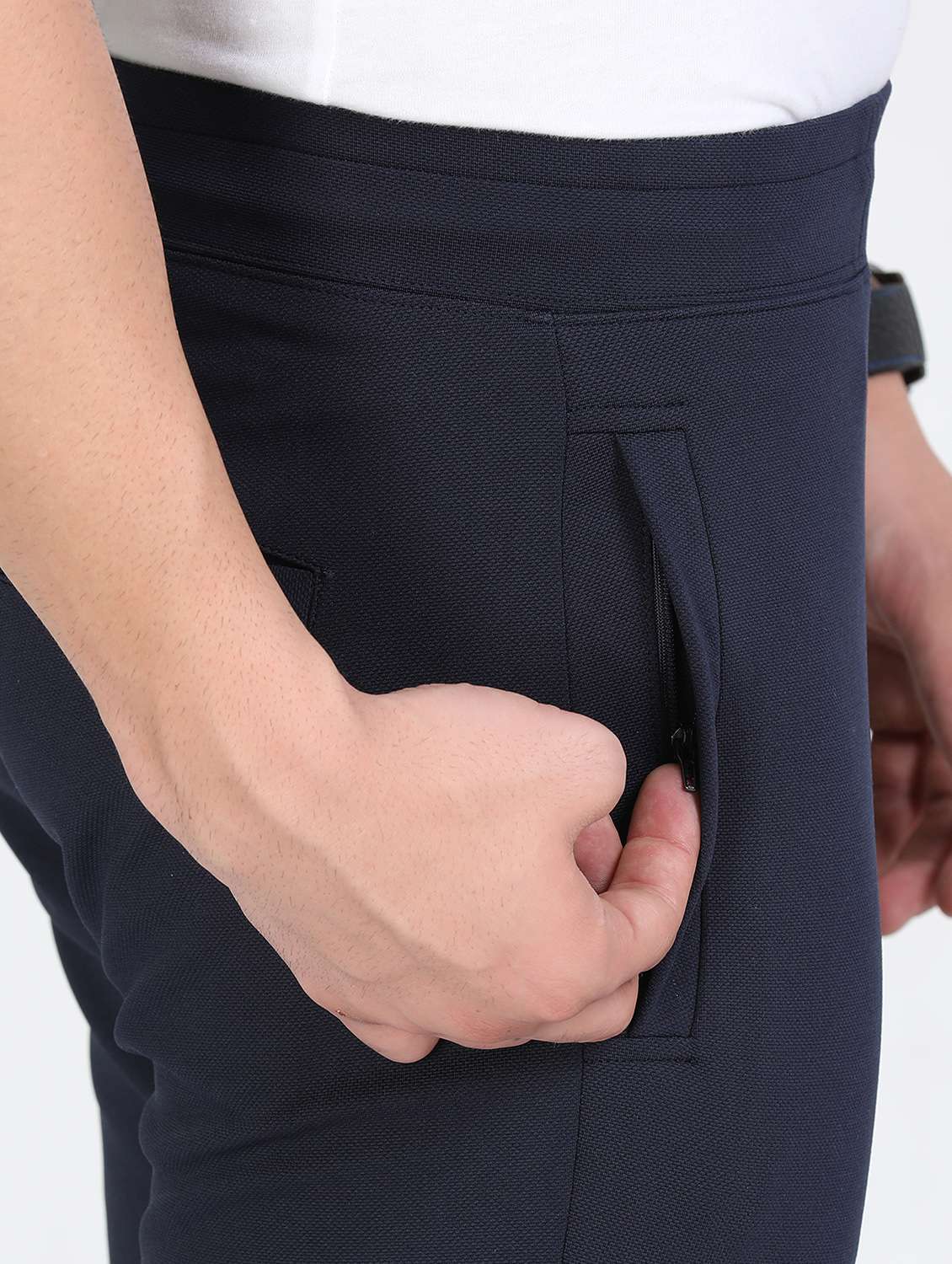 men solid mid rise slim fit track pant - 22052325 - Standard Image - 6