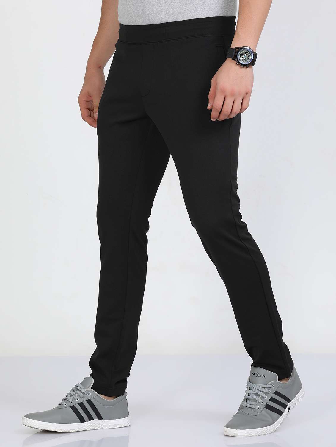 men solid mid rise slim fit track pant - 22052328 -  Standard Image - 1