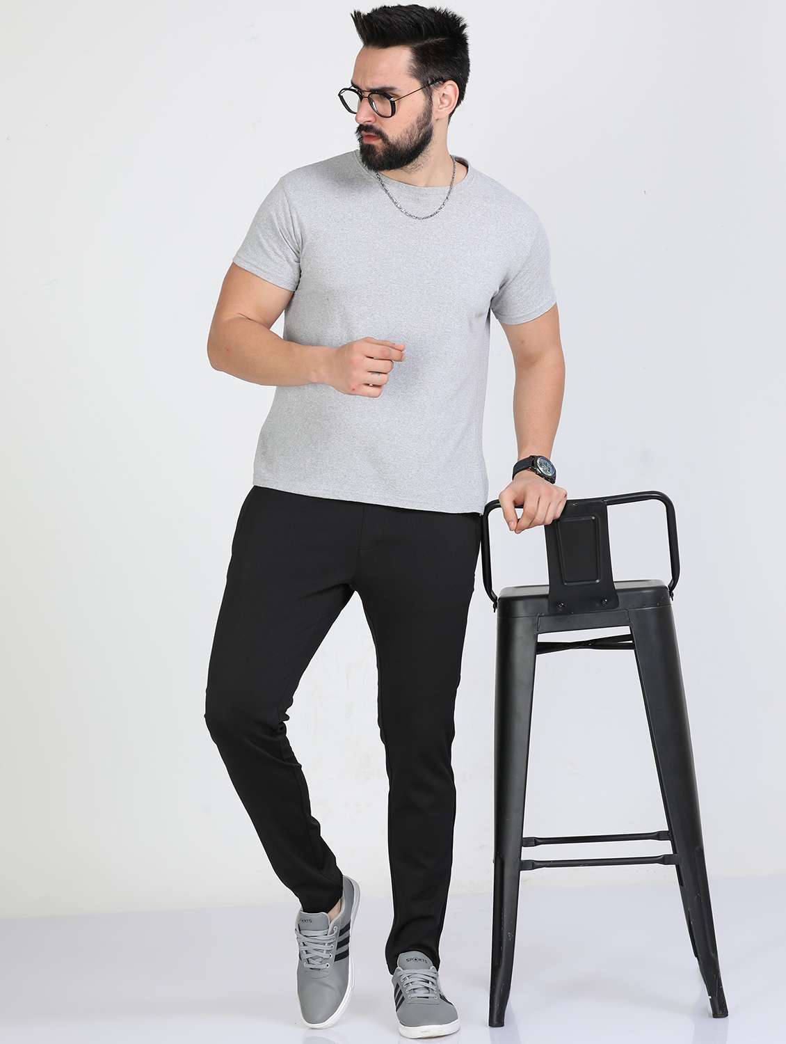 men solid mid rise slim fit track pant - 22052328 -  Standard Image - 4