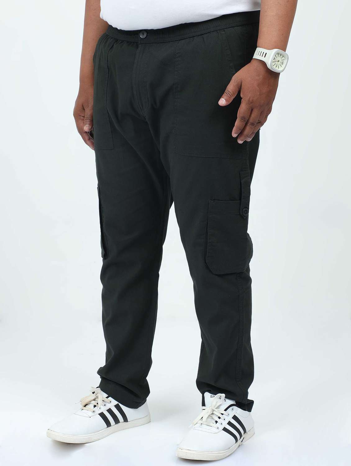 men solid mid rise regular fit cargo - 22052350 -  Standard Image - 1