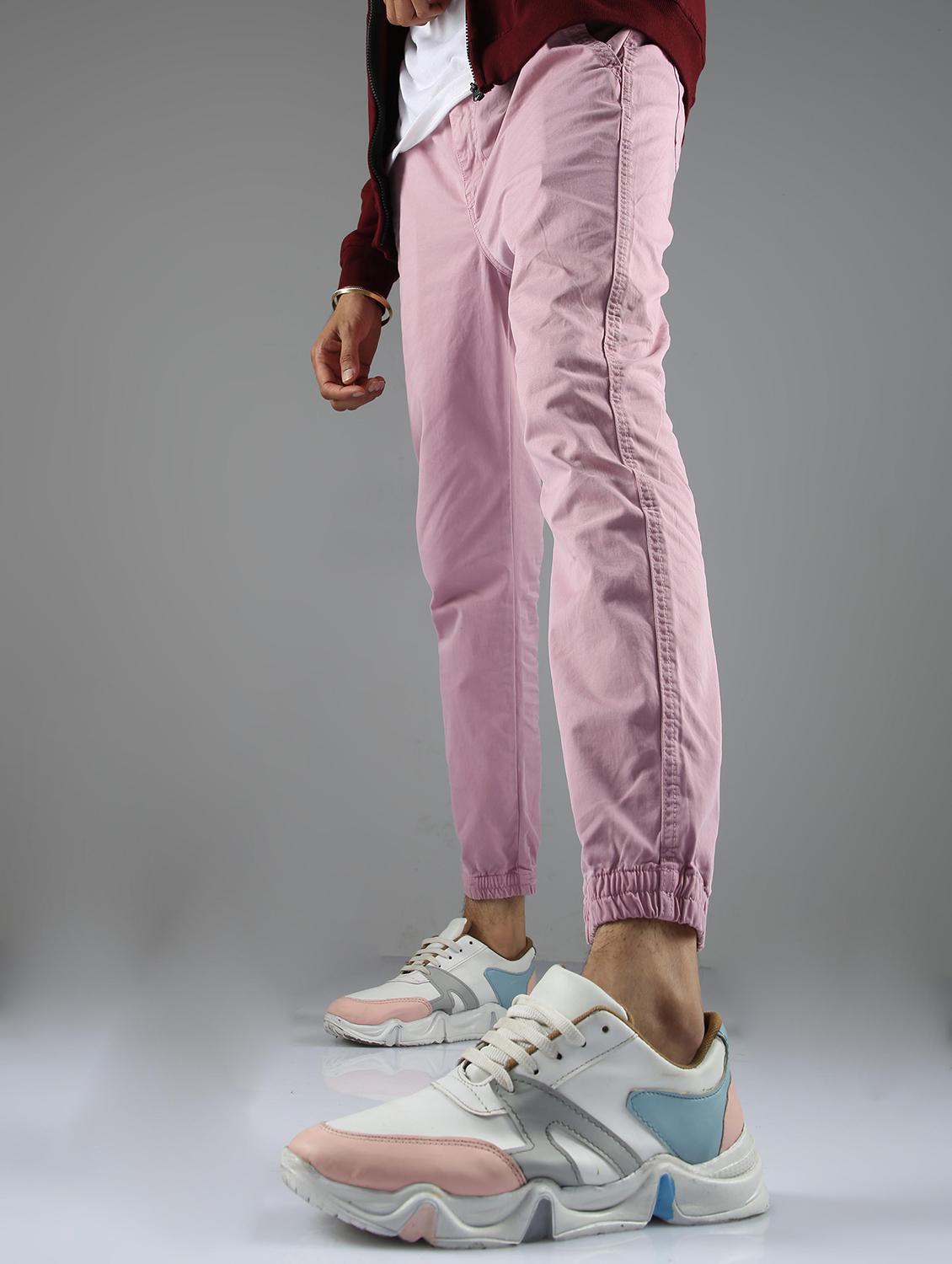 men solid mid rise regular fit jogger - 22052359 - Standard Image - 1