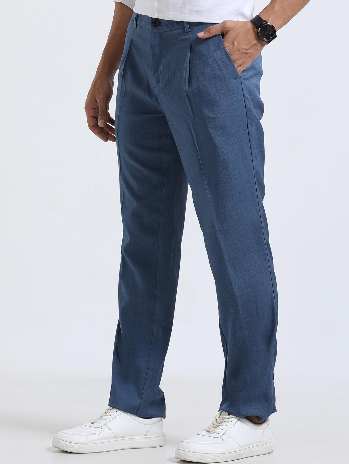 men solid mid rise straight fit chinos - 22052386 - Standard Image - 1