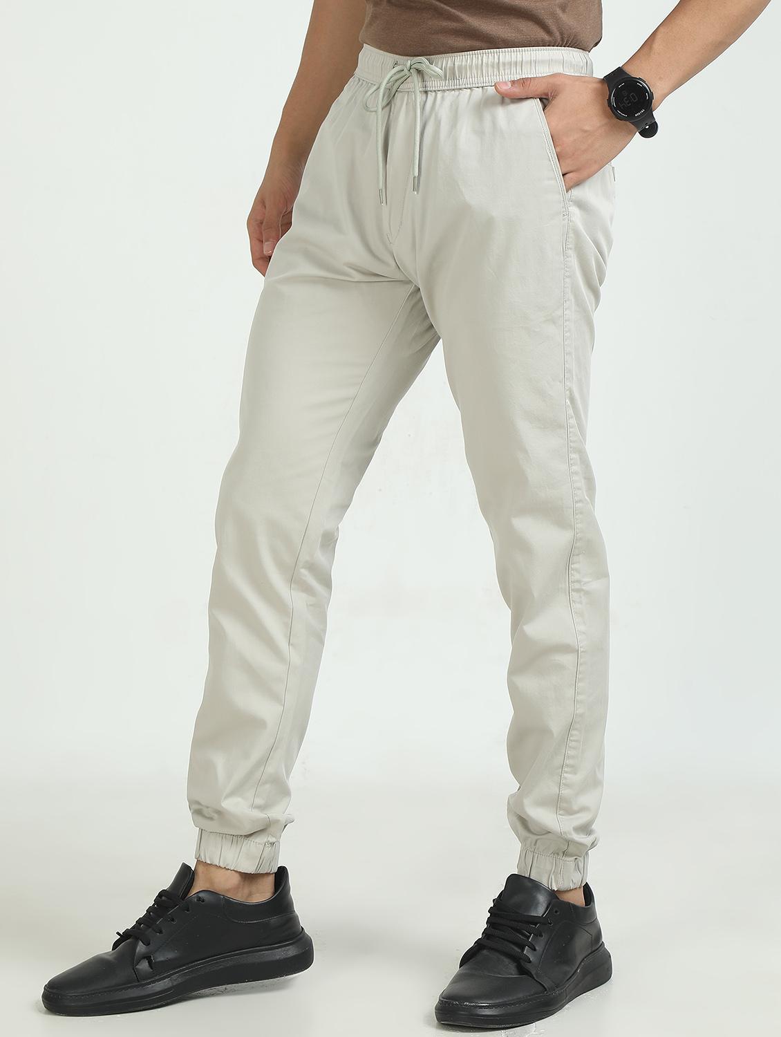 men solid mid rise regular fit jogger - 22052400 - Standard Image - 1