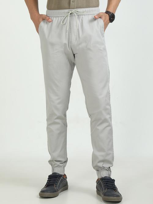 men solid mid rise regular fit jogger - 22052401 - Standard Image - 0