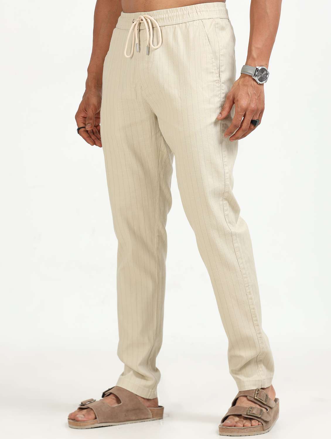 men solid mid rise straight fit chinos  - 22052406 -  Standard Image - 1