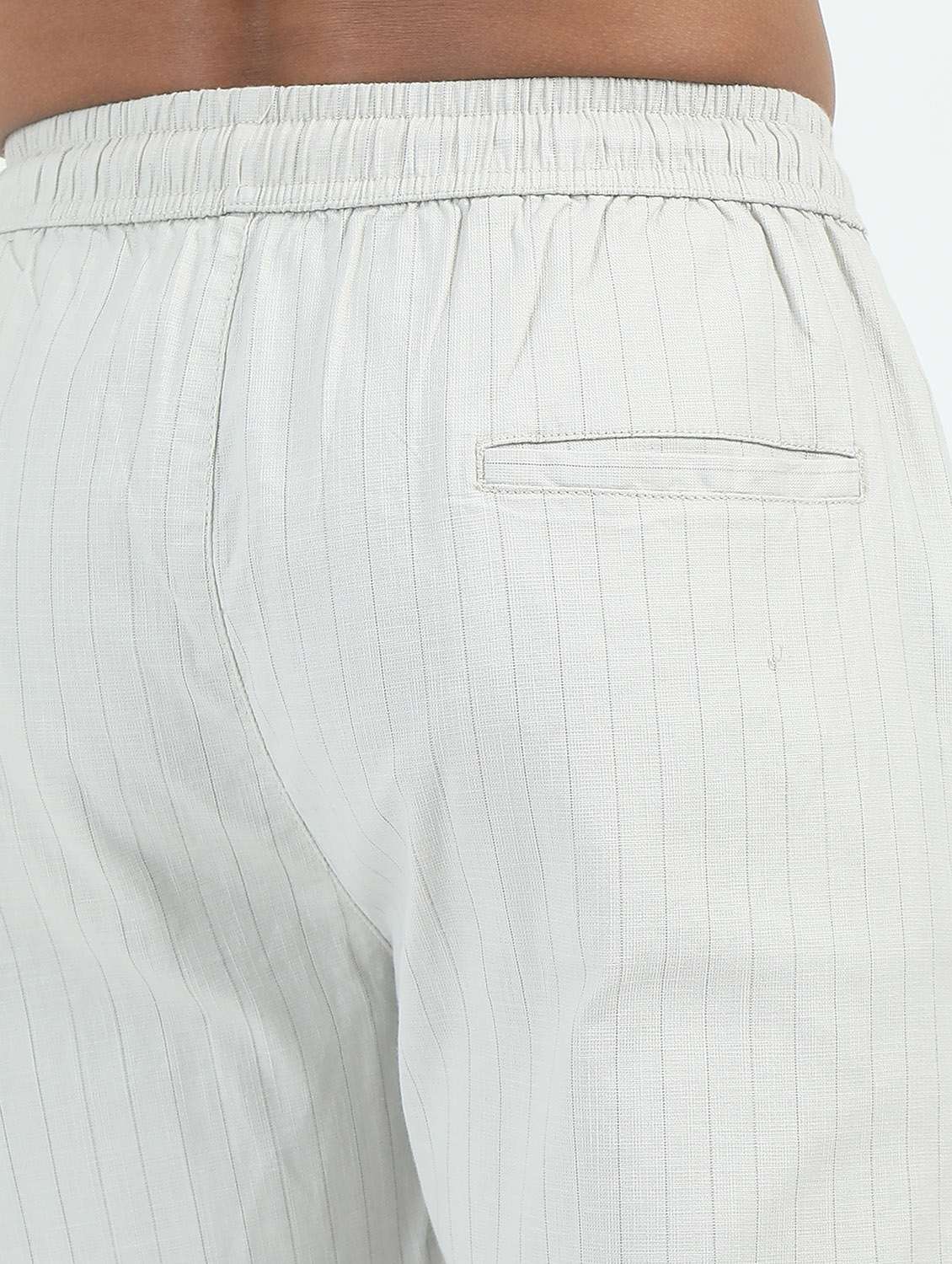 men striped mid rise straight fit chinos - 22052408 - Standard Image - 4