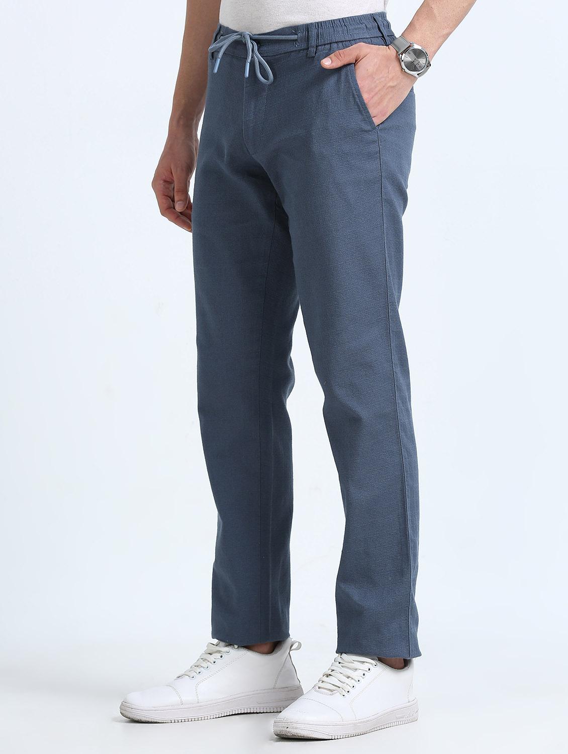 men solid mid rise straight fit chinos - 22052410 - Standard Image - 1