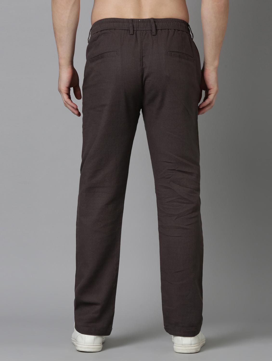 men solid mid rise straight fit chinos - 22052412 - Standard Image - 1