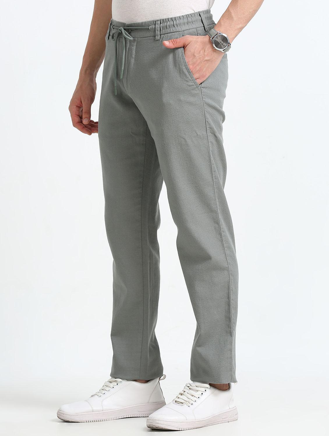 men solid mid rise straight fit chinos - 22052413 - Standard Image - 1