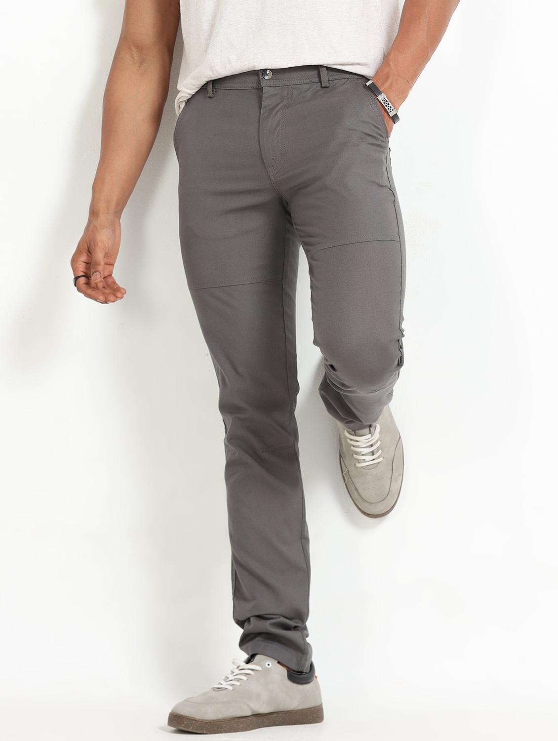 men striped mid rise slim fit chinos - 22052423 - Standard Image - 1