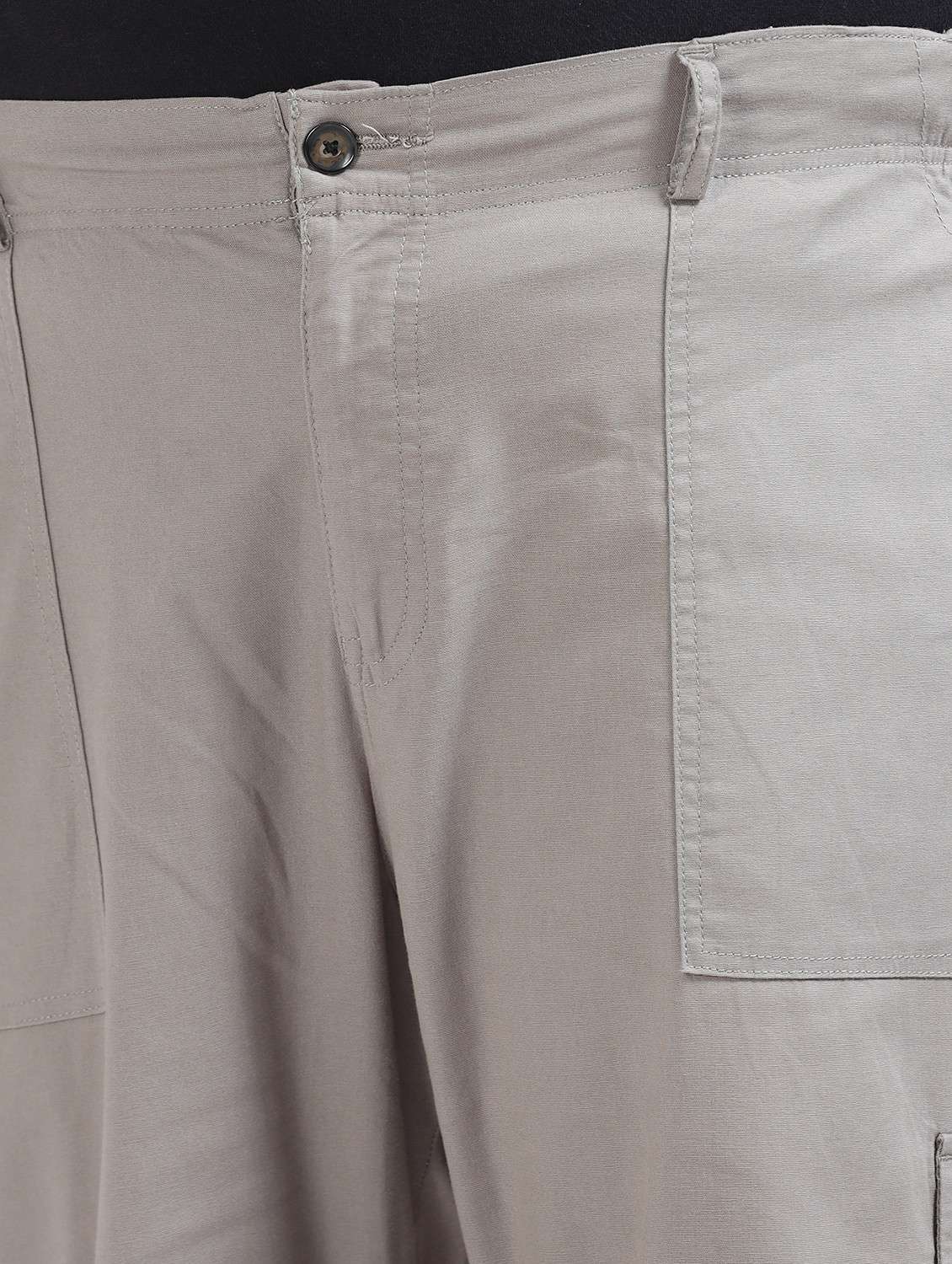 men plus size solid mid rise cargo - 22052446 - Standard Image - 4