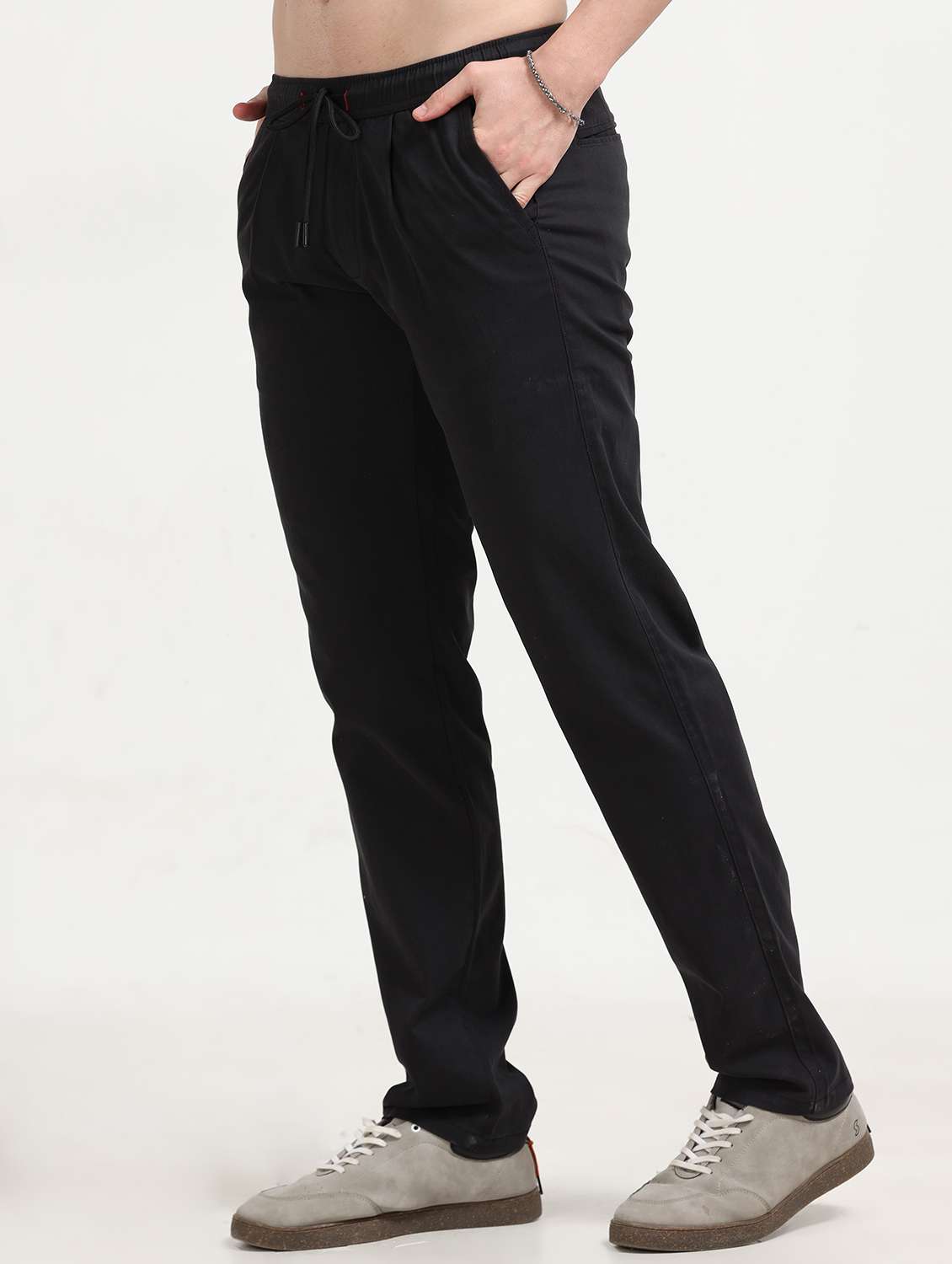 men solid mid rise straight fit chinos  - 22052462 -  Standard Image - 1