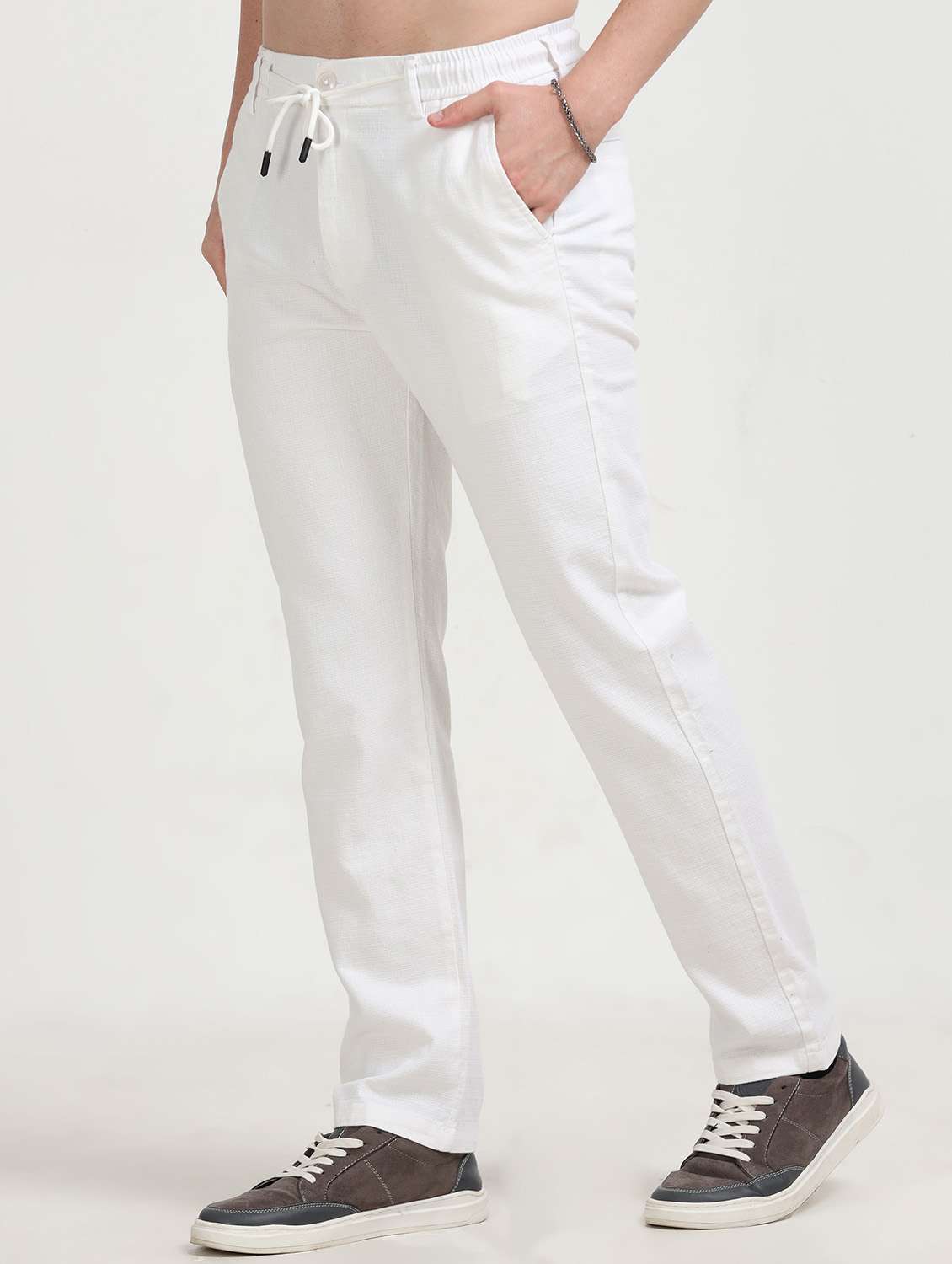 men solid mid rise straight fit chinos  - 22052464 -  Standard Image - 1