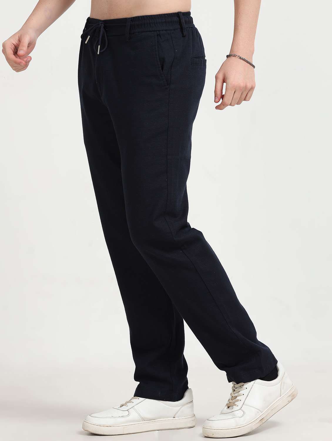 men striped mid rise straight fit chinos - 22052466 -  Standard Image - 1