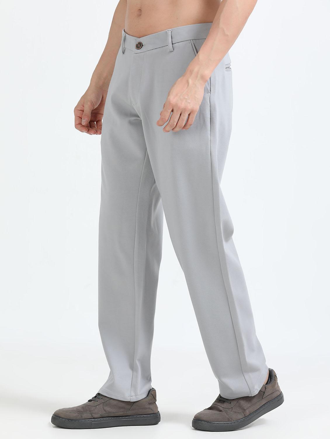 men solid mid rise straight fit chinos - 22052477 - Standard Image - 1