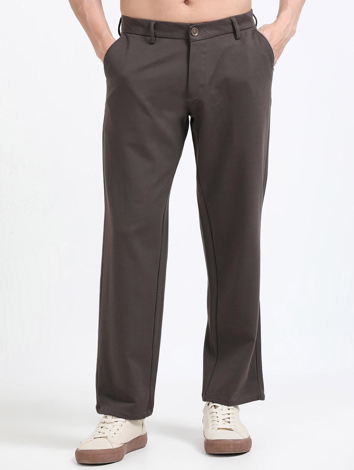 men solid mid rise straight fit chinos - 22052480 - Zoom Image - 0