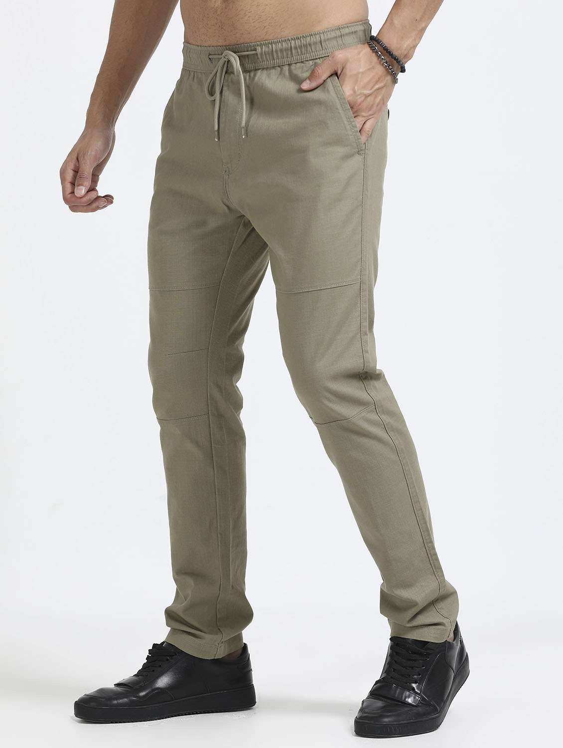  men solid mid rise straight fit chinos  - 22052502 -  Standard Image - 1