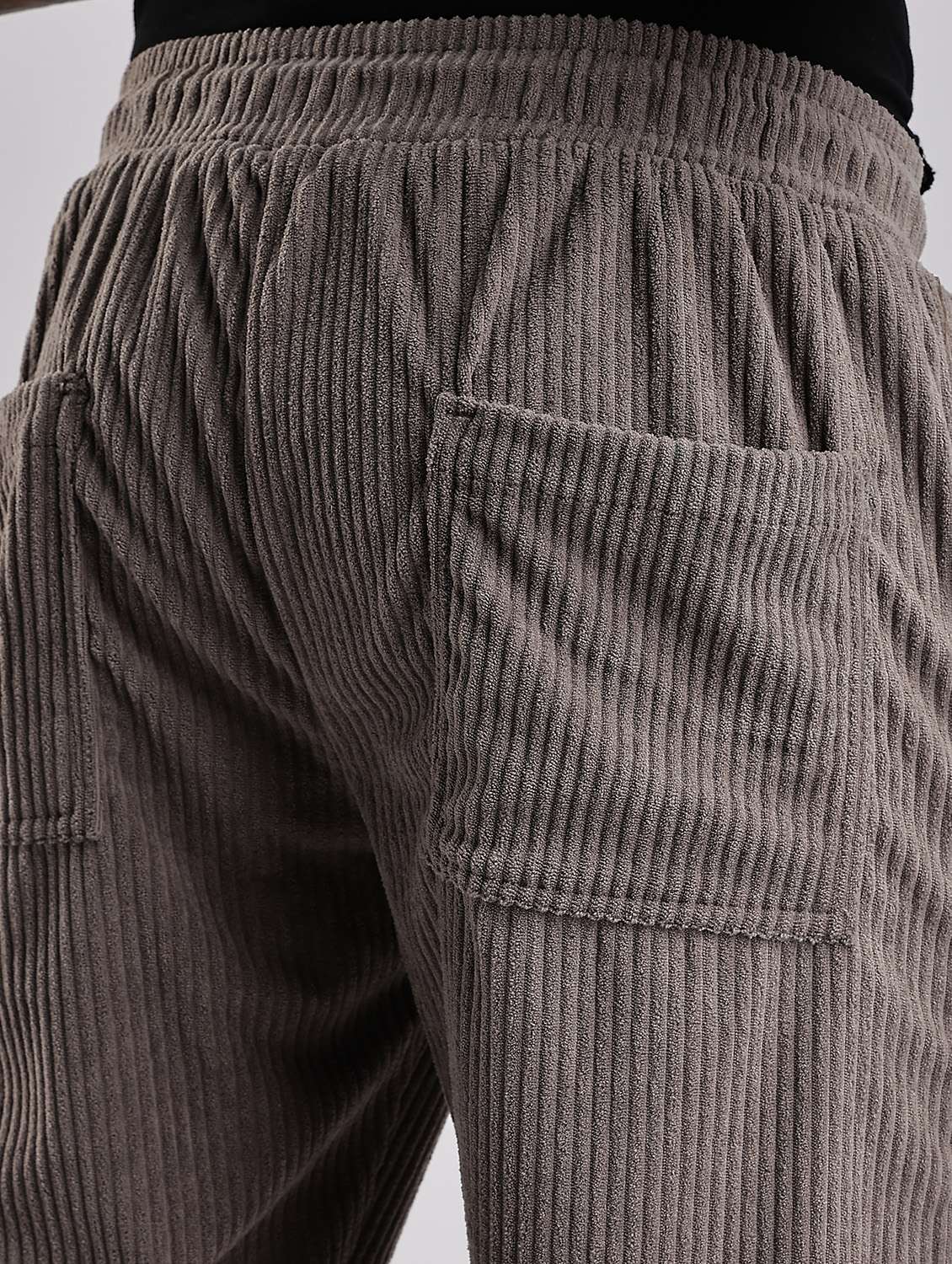 men solid mid rise straight fit corduroy trouser  - 22052536 -  Standard Image - 6