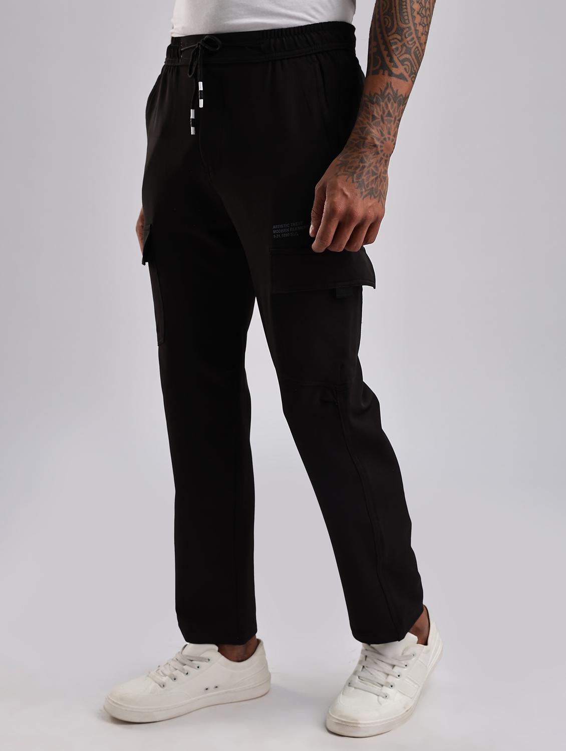 men solid mid rise regular fit cargo - 22052557 - Standard Image - 1