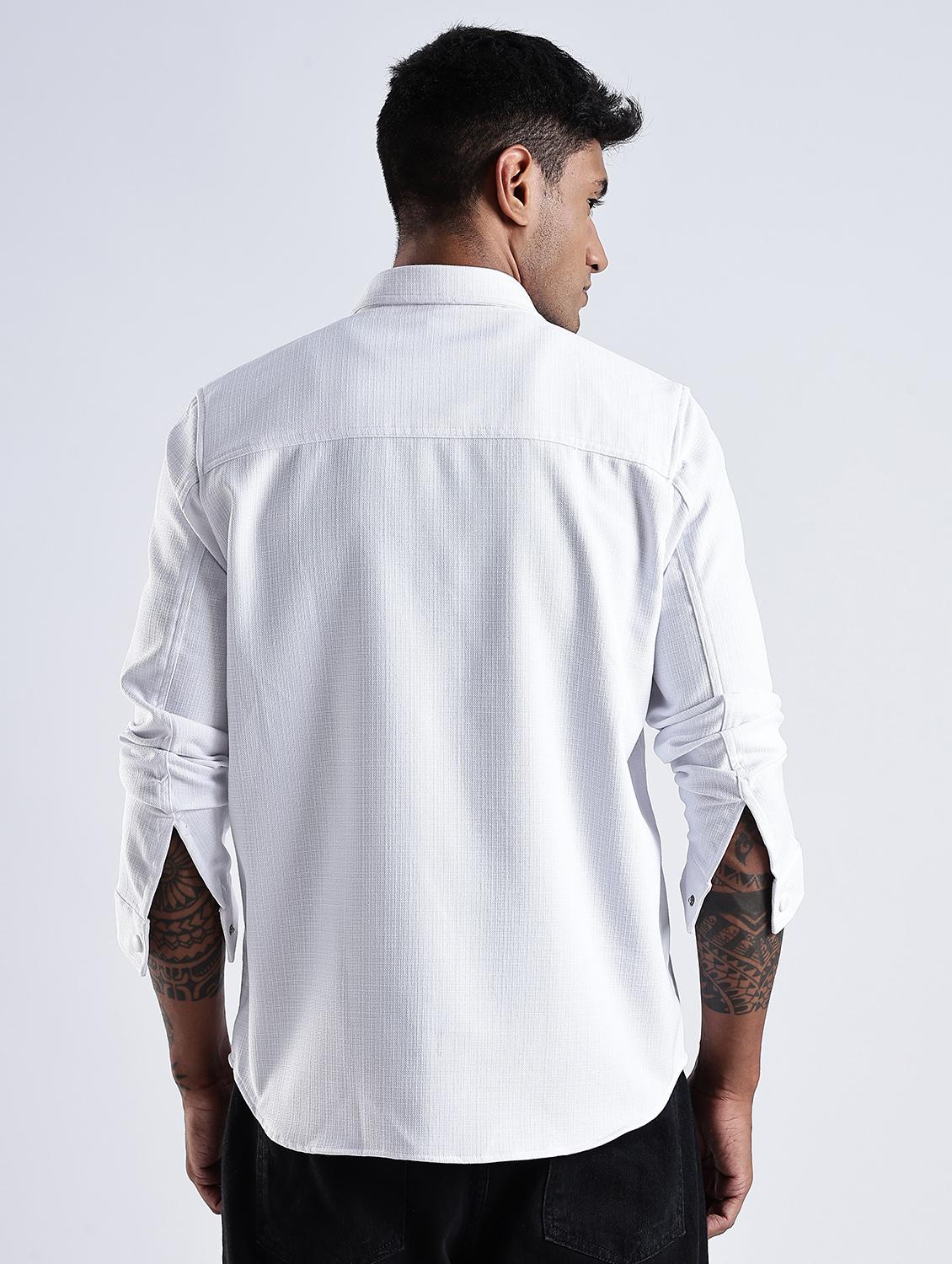 men solid collared long sleeve regular fit shirt - 22052613 - Standard Image - 4