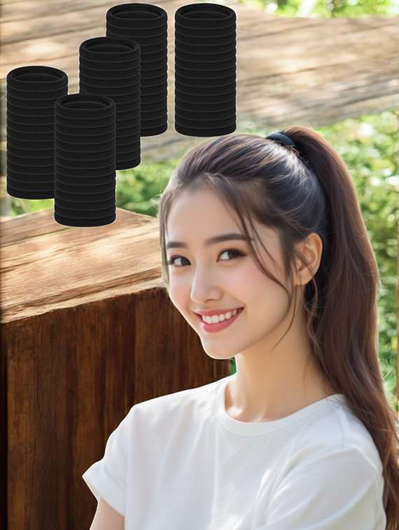 set of black solid rubber bands - 22052624 -  Standard Image - 1