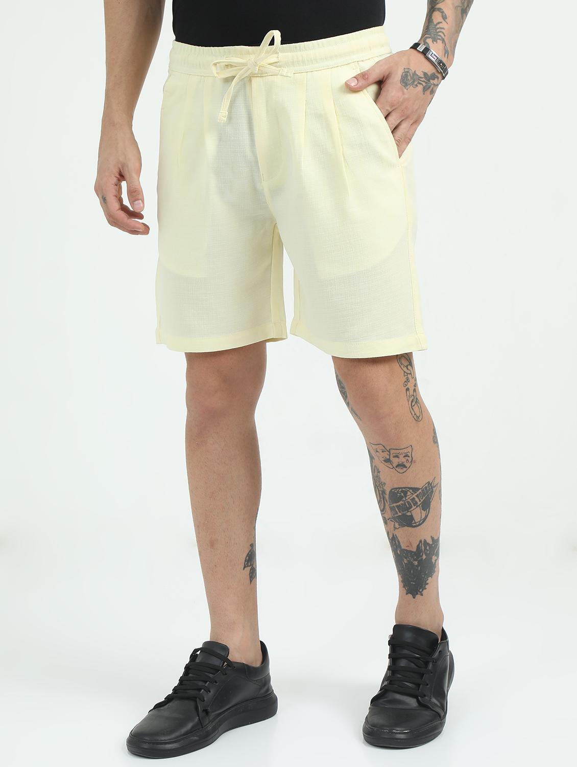 men solid mid rise regular fit short - 22052637 -  Standard Image - 1